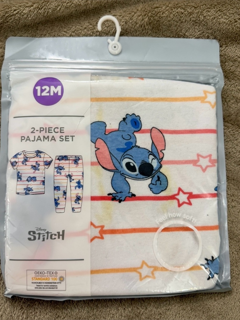 Disney Pajamas Lilo And Stitch 12M  Short Sleeve  2 Piece Set